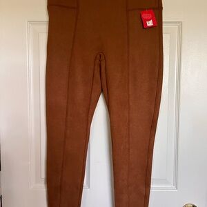 NWT SPANX Faux Suede Brown Leggings